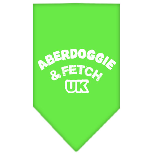 Aberdoggie UK Screen Print Bandana Lime Green Small